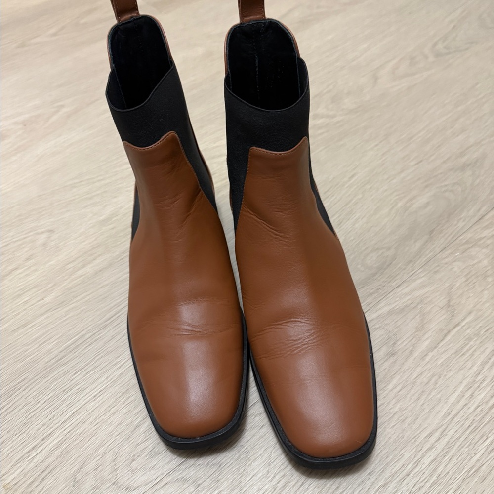 Everlane Italian Leather Chelsea Boots Cognac Brown Women’s Size 7 Made in Italy - Picture 4 of 13
